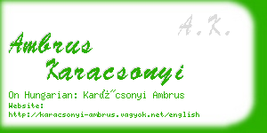 ambrus karacsonyi business card
